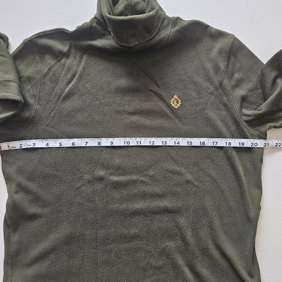 VTG Lauren Ralph Lauren Green Cotton Turtleneck Long Sleeve L Preppy Old Money - Picture 6 of 7